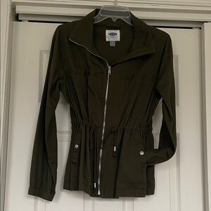 Old Navy Women's Dark Olive Drawstring Utility Jacket